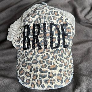Bride cheetah print hat- never worn